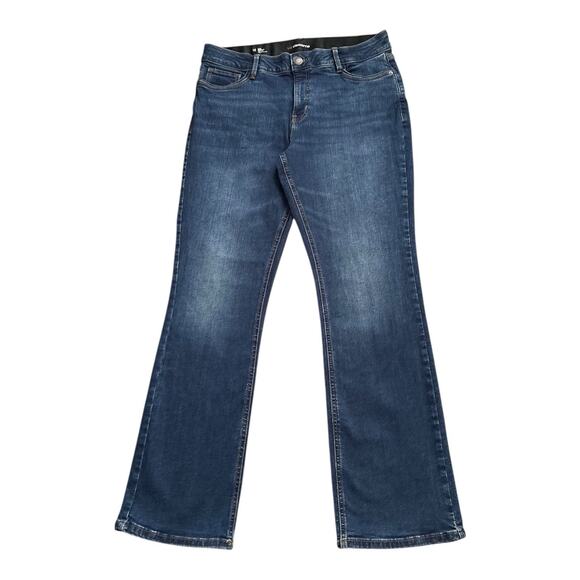 LIZ CLAIBORNE Womens Size 12 Mid Rise Sara Boot Cut Elastic Waist Blue Jeans - Picture 1 of 6